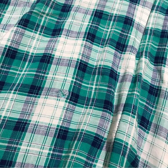 Long Modest Fit Flare Sleeveless Midi Dress Blue Green Plaid Size Medium - Picture 5 of 7